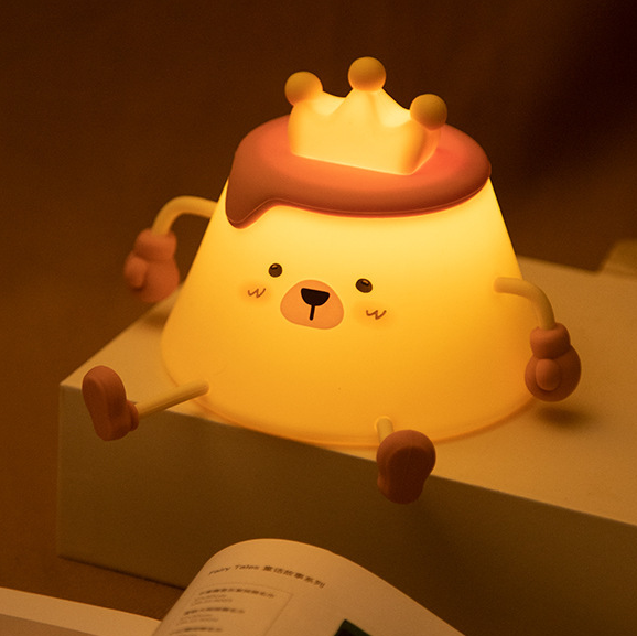 Caramel Pudding Bear Silicone Squishy Night Light Cute LED Lamp Perfect Gift