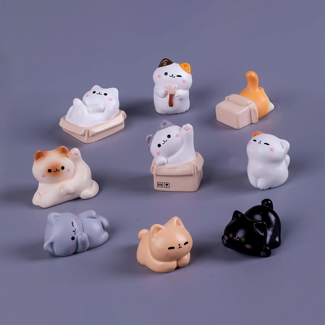 Napping Cat Adorable Light with Miniature Figurine: Perfect Gift & Home Decor