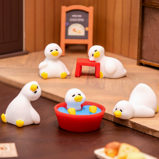 Lazy Duck Adorable Light with Miniature Figurine: Perfect Gift & Home Decor