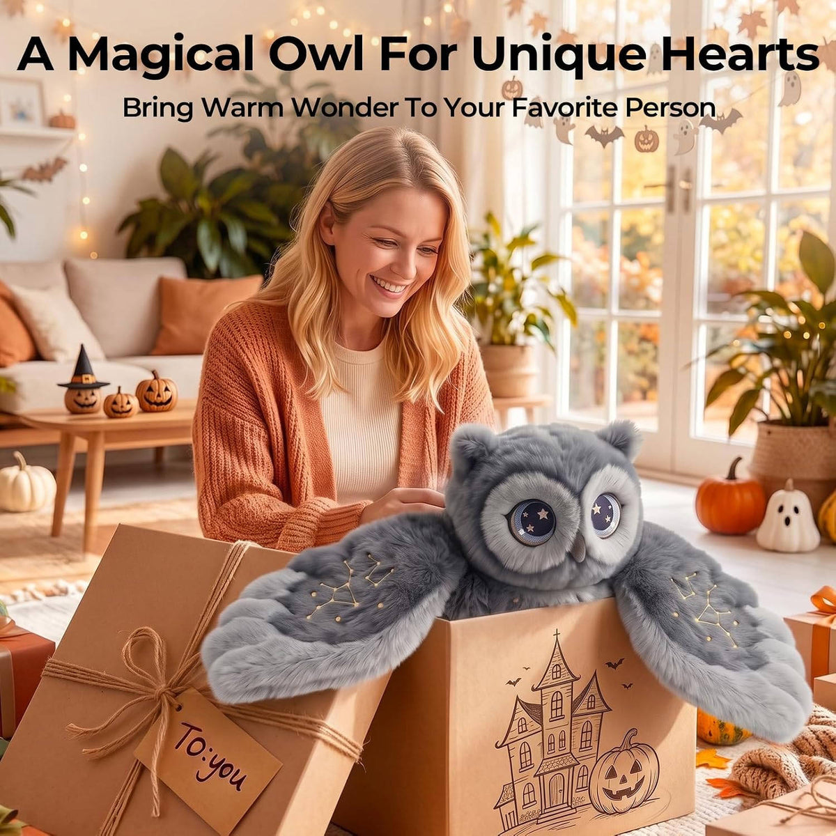 MeWaii® Owl Weighted Stuffed Animal with Microwavable Heating Pad 2026