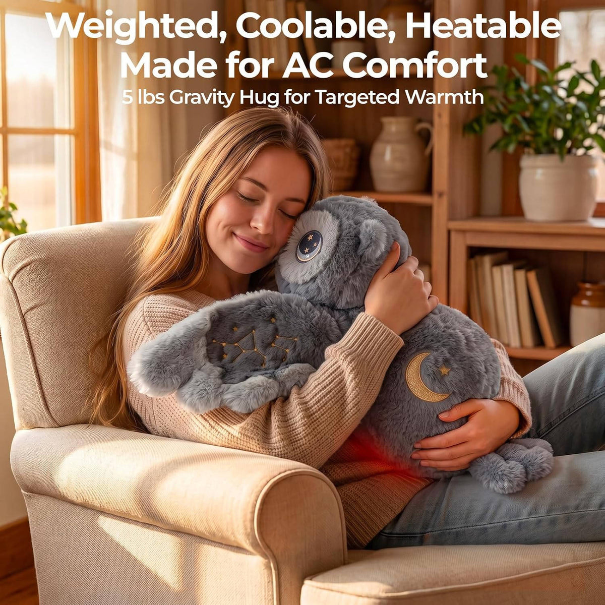 MeWaii® Owl Weighted Stuffed Animal with Microwavable Heating Pad 2026
