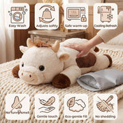 MeWaii® Pasture Cow Weighted Stuffed Animal with Microwavable Heating Pad