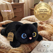 MeWaii® Black Cat Weighted Stuffed Animal with Microwavable Heating Pad