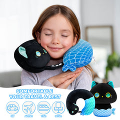 MeWaii® Mermaid Cat Flip Pillow Reversible Throw Pillow Neck Pillow Kawaii Plush Pillow Squish Toy
