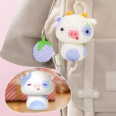MeWaii® Crochet Blueberry Cow with Sample Plush Crochet Kit for Beginners with Easy Peasy Yarn