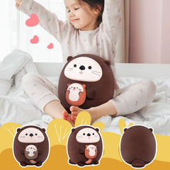 MeWaii® Stuffed Animal Kawaii Otter Plush Pillow Squishy Toy With Hoodie