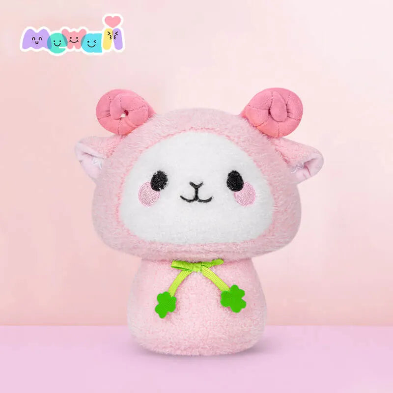 MeWaii® Mushroom Family Pink Sheep Kawaii Plush Pillow Squish Toy
