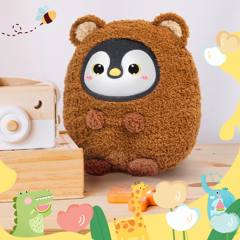 MeWaii® Stuffed Animal Kawaii Penguin Plush Pillow Squishy Toy With Hoodie
