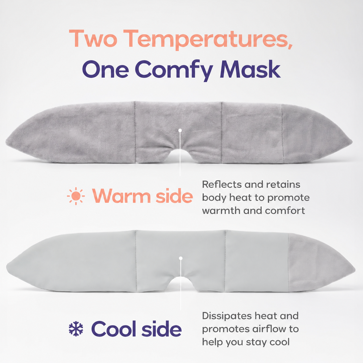 Warm plush side and cool smooth side