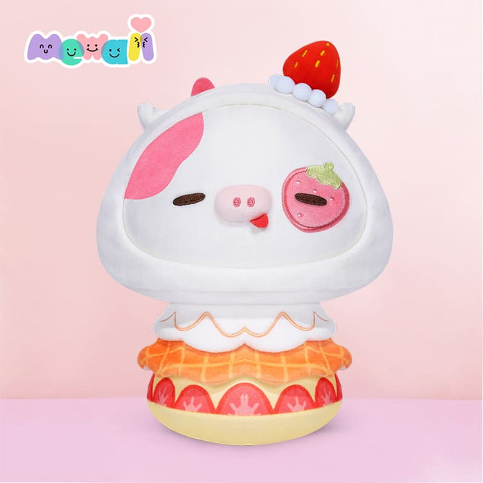 Mewaii® Mushroom Family Berry Cow with Ice Cream Hoodie Kawaii Plush Pillow Squish Toy