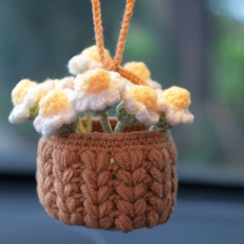 MeWaii® Handmade Crochet Flowers and Potted Plants Car Hanging