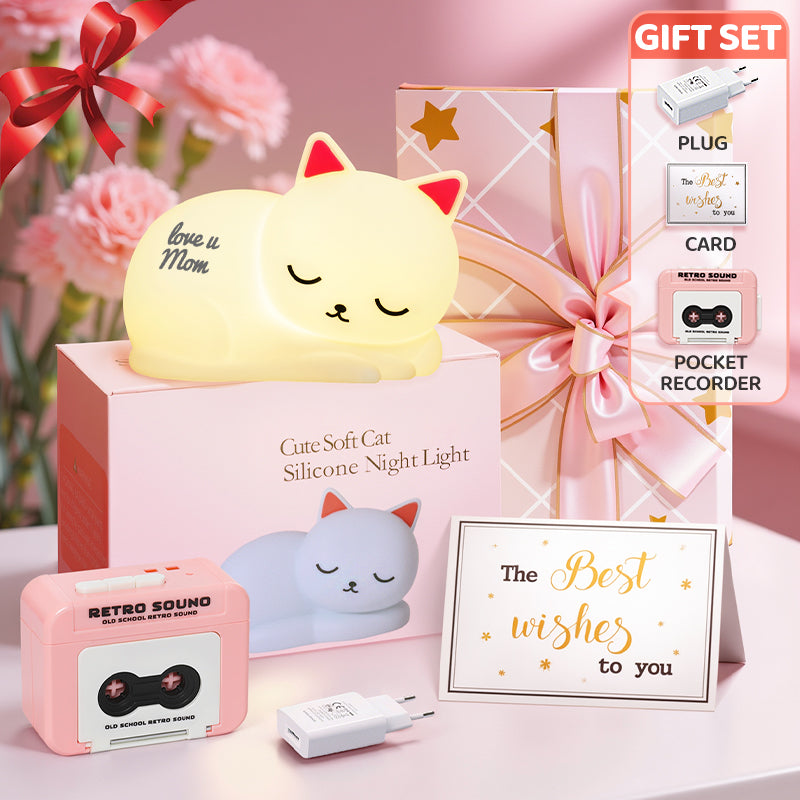 Mother's Day Limited Gift Set Special for every Momy Engraving Squishy Silicone LED Night Light