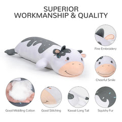 MeWaii® Pearl the Cow Stuffed Animal Kawaii Plush Body Pillow Squishy