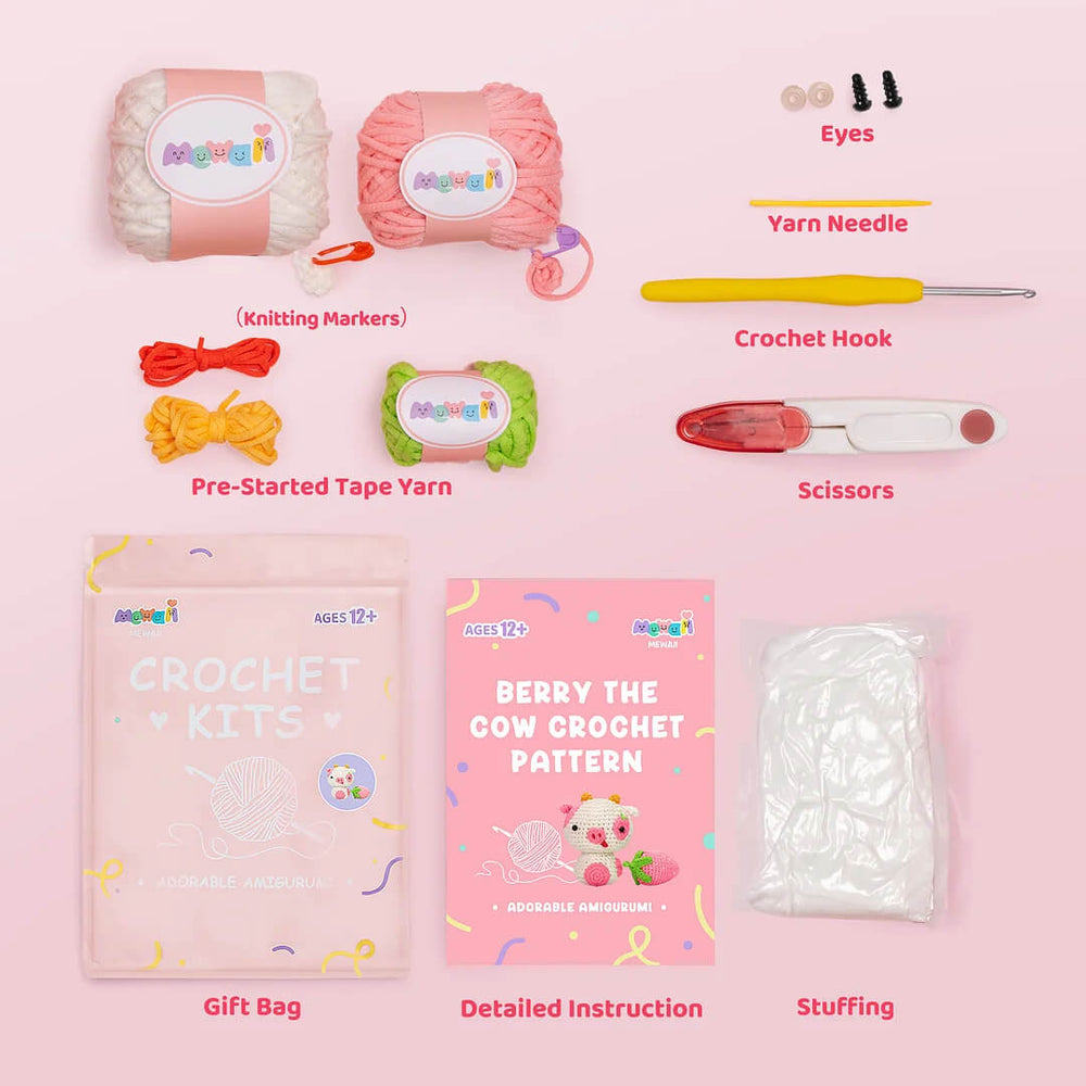 MeWaii® Crochet Original Designed Amigurumi Kits For Beginners with Easy Peasy Yarn