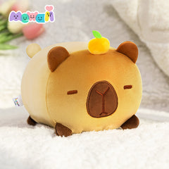 MeWaii® Fluffffy Family Tangerine Kawaii Capybara Plush Stuffed Animal Cute Plush Pillow Squishy Toy