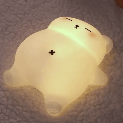 Sleeping Capybara Breathing Squishy Silicone Companion Sound LED Night Light Perfect Gift