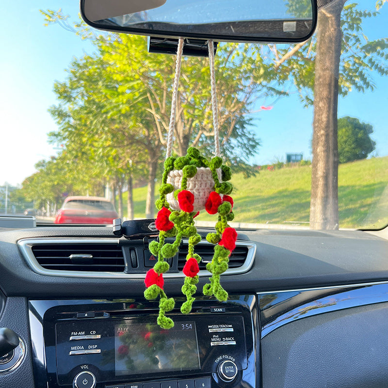 MeWaii® Handmade Crochet Flowers and Potted Plants Car Hanging