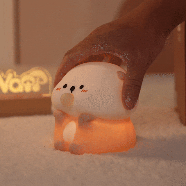 Otter Bubble Blowing Baby Squishy Silicone Night Light Soft Glow Adorable Funny Perfect for Gift