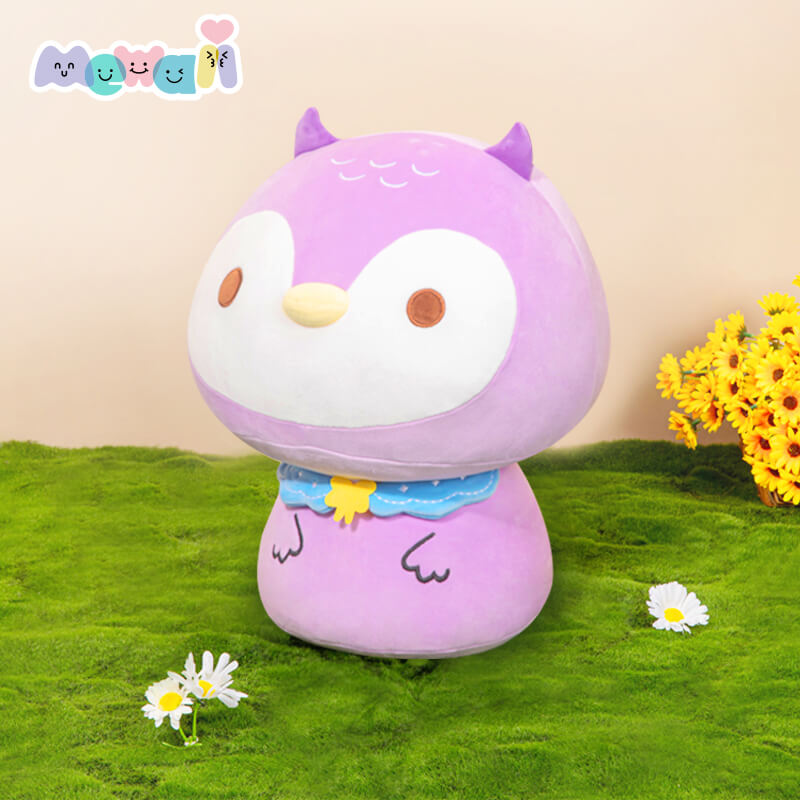 MeWaii® Mushroom Family Purple Owl Kawaii Plush Pillow Squishy Toy