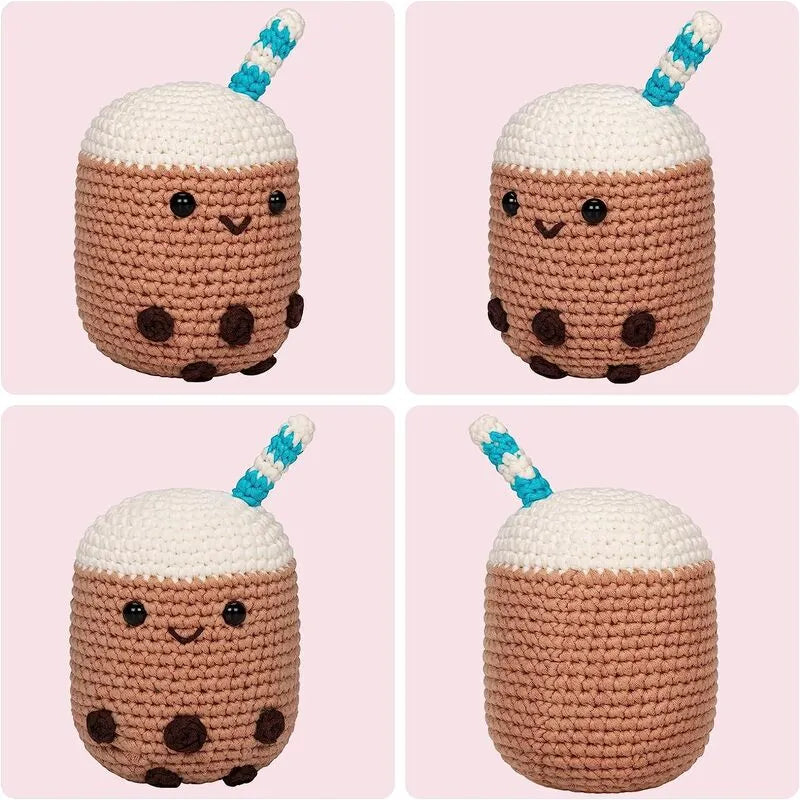 MeWaii® Crochet Boba Crochet Kit for Beginners with Easy Peasy Yarn