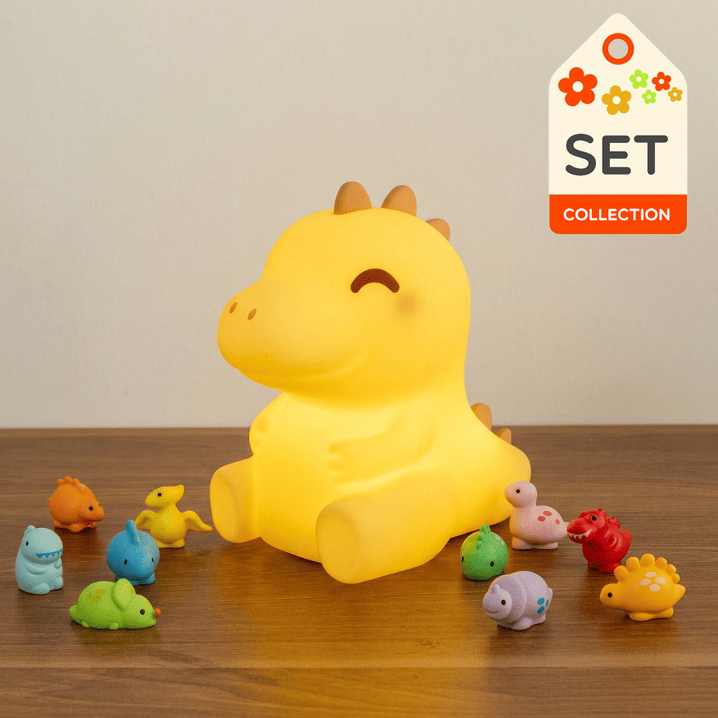 MeWaii® Squishy Silikon, süßes T-Rex-LED-Nachtlicht – perfektes Geschenk für Kinder und Mädchen