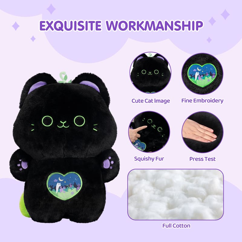 MeWaii® Devil Mint Kitten Kawaii Plush Pillow Squish Toy