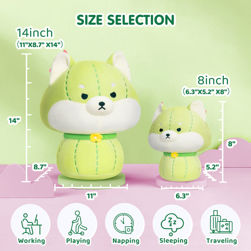 MeWaii® Mushroom Family Cactus Dog Cute Kawaii Plush Pillow Squish Toy