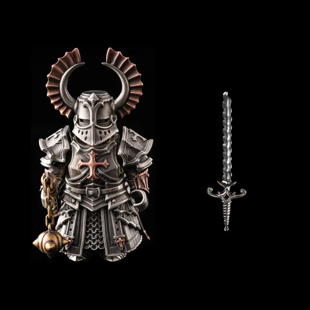 Crusader Figurine Detachable Bronze Bull-Helm Knight Statue