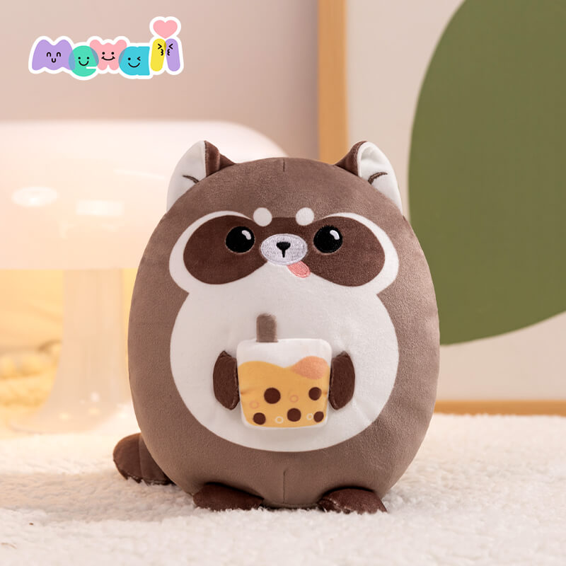 MeWaii® Stuffed Animal Kawaii Raccoon Plush Pillow Squishy Toy With Hoodie