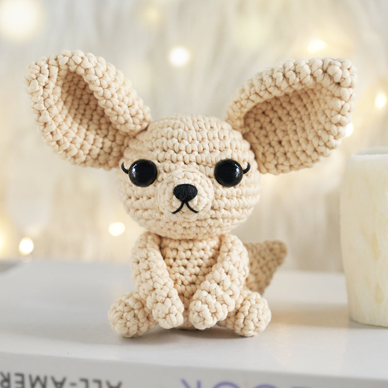 MeWaii®Crochet Fennec Fox Crochet Kit for Beginners with Easy Peasy Yarn