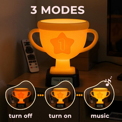 Top Star Trophy Night Light Silicone Squishy Star Cup with 15 Sticker Base Perfect Gift