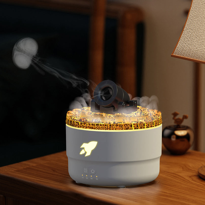 Kanonen-Luftbefeuchter, Aroma-Diffusor, Wassernebel, Nachtlicht, Lava, perfektes Geschenk