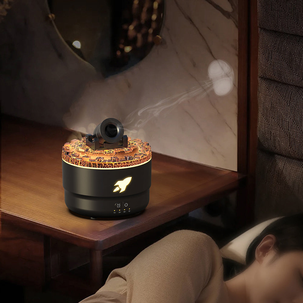 Kanonen-Luftbefeuchter, Aroma-Diffusor, Wassernebel, Nachtlicht, Lava, perfektes Geschenk