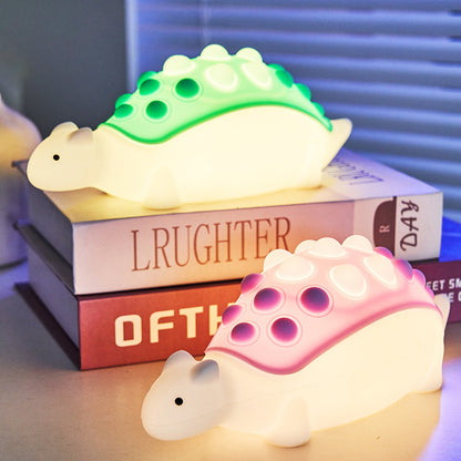 Squishy Silikon Dinosaurier Pop-it LED-Nachtlicht - perfektes Geschenk für Kinder und Mädchen