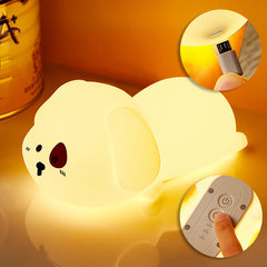 Veilleuse LED en silicone pour chiot adorable, lampe à pression, meilleur cadeau pour bébé et fille
