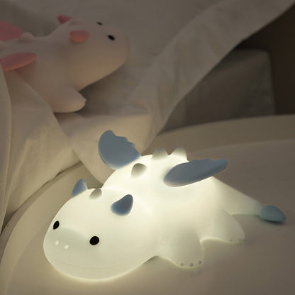Squishy Silicone Cute Baby Dragon LED Night Light - Perfect Gift for Kids and Girls