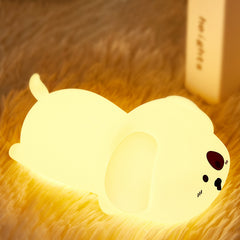 Veilleuse LED en silicone pour chiot adorable, lampe à pression, meilleur cadeau pour bébé et fille