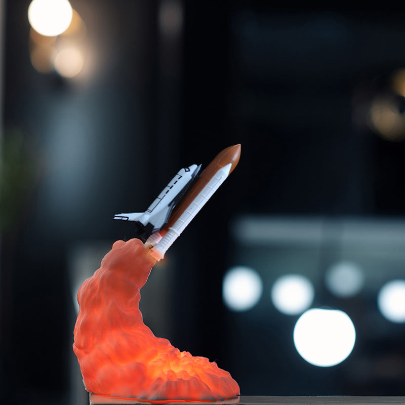 Galactic Rocket Night Light – 3D Liftoff Design with Light-Up Smoke