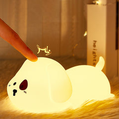 Veilleuse LED en silicone pour chiot adorable, lampe à pression, meilleur cadeau pour bébé et fille