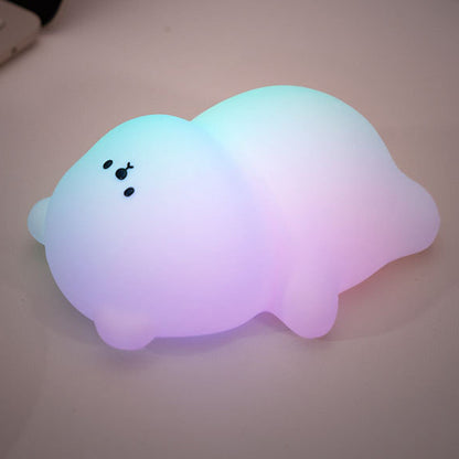 Veilleuse Chubby Bear 8 couleurs LED Squishy Silicone Tap Lamp Meilleur cadeau pour bébé et fille
