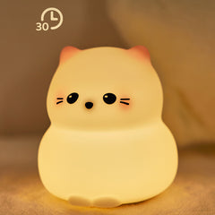Cute Kitten Silicone Squishy Night Light Tap Lamp Best Gift For Baby and Girl