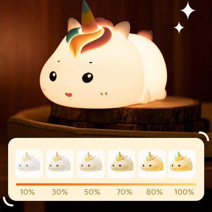 Einhorn Liegendes Nachtlicht LED Squishy Silikon Tap Lampe Bestes Geschenk für Baby und Mädchen