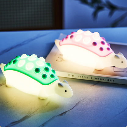 Squishy Silikon Dinosaurier Pop-it LED-Nachtlicht - perfektes Geschenk für Kinder und Mädchen