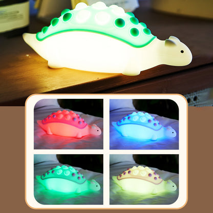 Squishy Silikon Dinosaurier Pop-it LED-Nachtlicht - perfektes Geschenk für Kinder und Mädchen