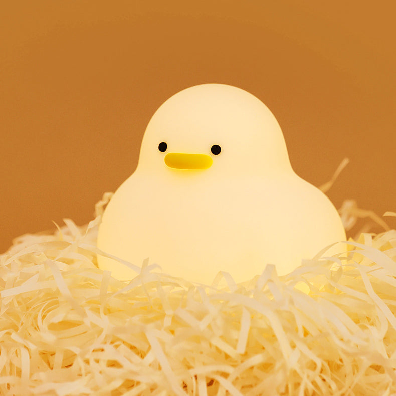 Cute Little Duck Night Light LED Squishy Silicone Tap Lamp Best Gift f Huggwaii