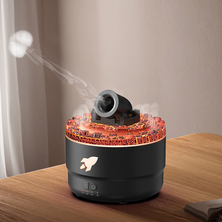 Kanonen-Luftbefeuchter, Aroma-Diffusor, Wassernebel, Nachtlicht, Lava, perfektes Geschenk