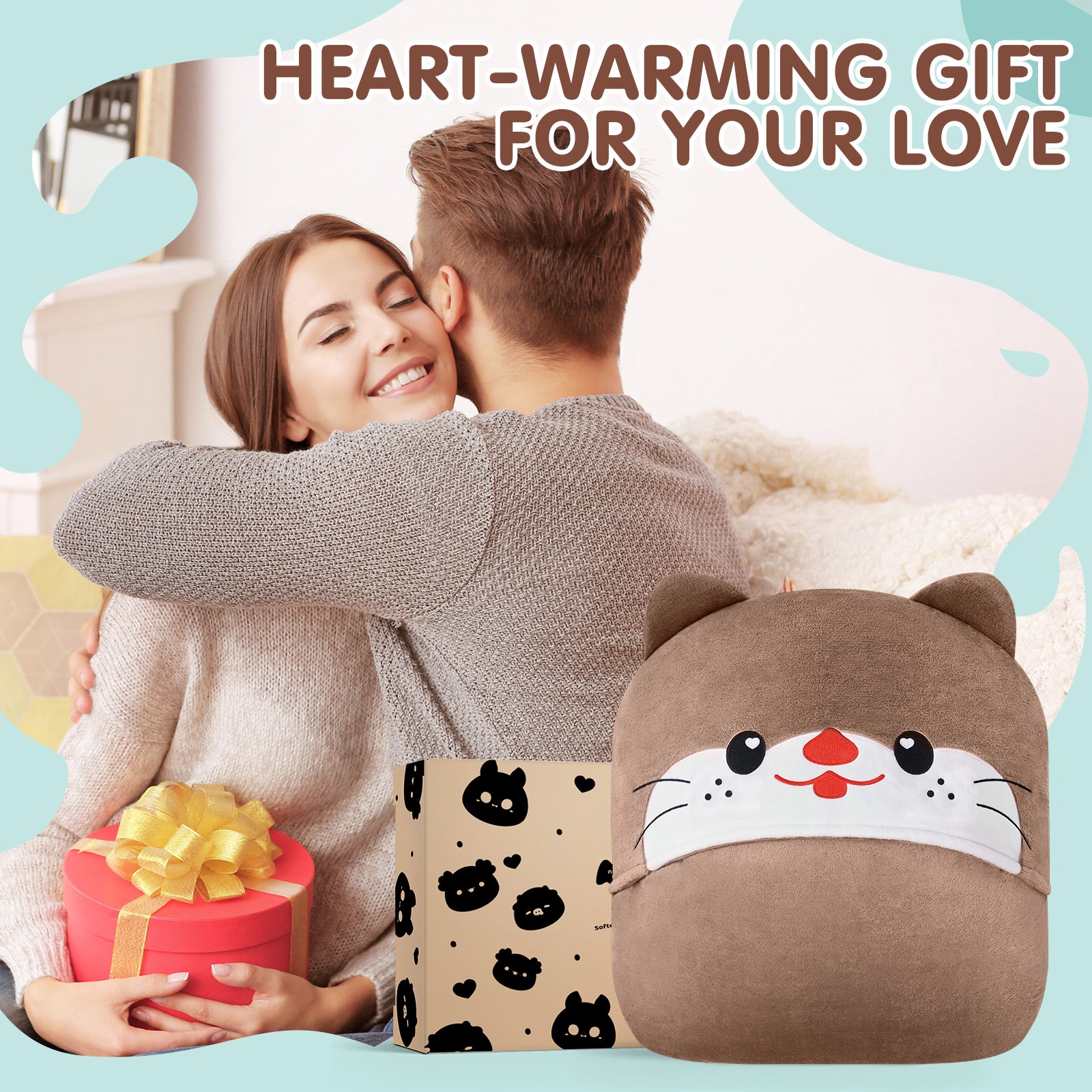 MeWaii® Spade-Nosed Gray Otter Wearable Blanket Hoodie Oversized Plush Sweatshirt Blanket Warm & Cozy Hooded Blanket Gifts