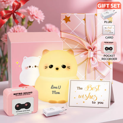 Mother's Day Limited Gift Set Special for every Momy Engraving Squishy Silicone LED Night Light