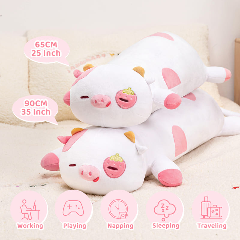 MeWaii® Lying Cow Stuffed Animal Kawaii Plush Body Pillow Squishy