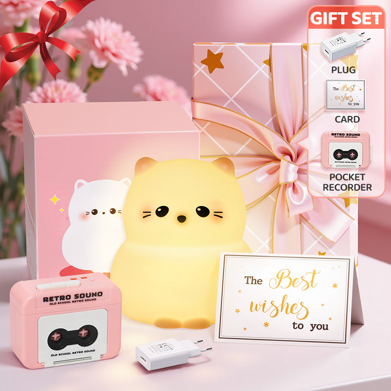 Mother's Day Limited Gift Set Special for every Momy Engraving Squishy Silicone LED Night Light